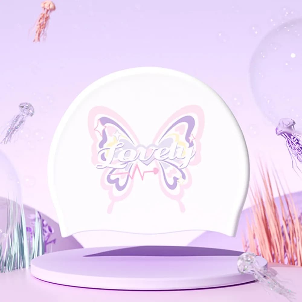 Extra Large Swimming Caps Comfortable Ear Protection Silicone Swim Caps No Tightening Waterproof Cartoon Swim Caps