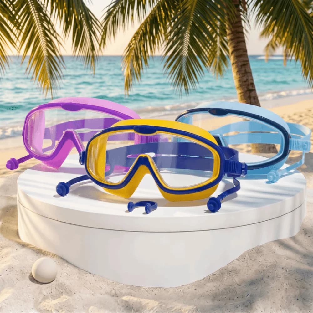 Anti-Fog Swimming Goggles HD View UV Protection Big Frame Swim Goggles Wide View Multi-color Large Frame Swim Goggles For