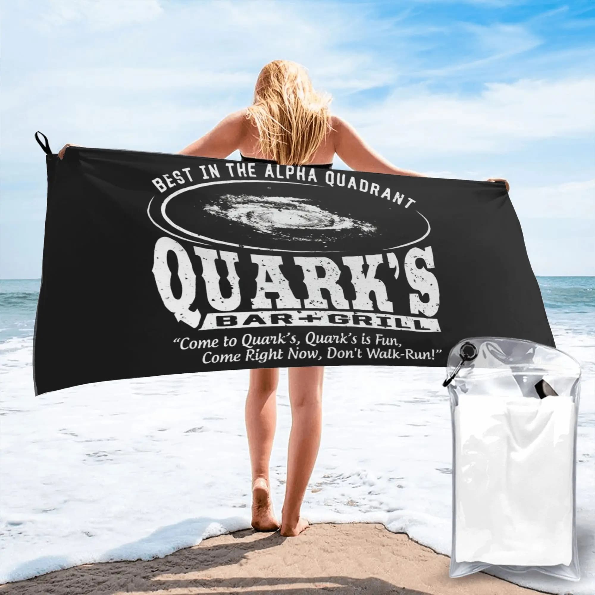 Asciugamano da spiaggia Deep Space 9 Quarks Bar in morbida microfibra, ad asciugatura rapida, assorbente, per il nuoto