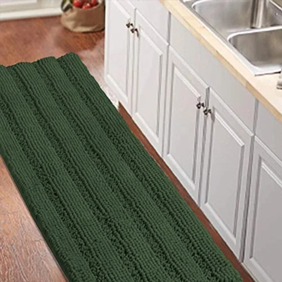 Tappeto da bagno antiscivolo in ciniglia e microfibra, tappetino da bagno extra lungo 59 x 20, tappeti da cucina super assorbenti e morbidi