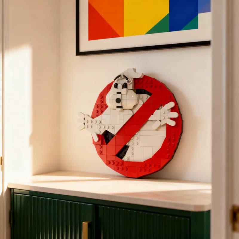 Set di Costruzioni MOC da 273 Pezzi, Modello GB Logo Ghostbusters, Blocchi Architettonici, Giocattolo Creativo Fai-da-Te, Idea Regalo di Natale Educativa