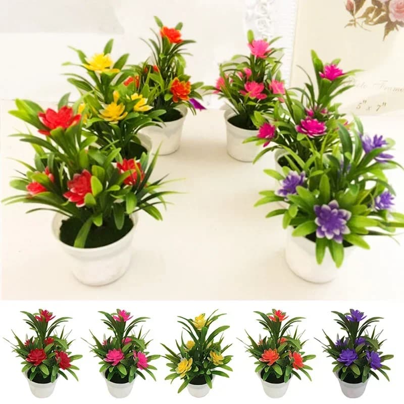 1pc 18 Cm fiori artificiali realistici vaso per piante cerimonia di nozze all'aperto Decor Home Garden Office Bouquet decorazione regali