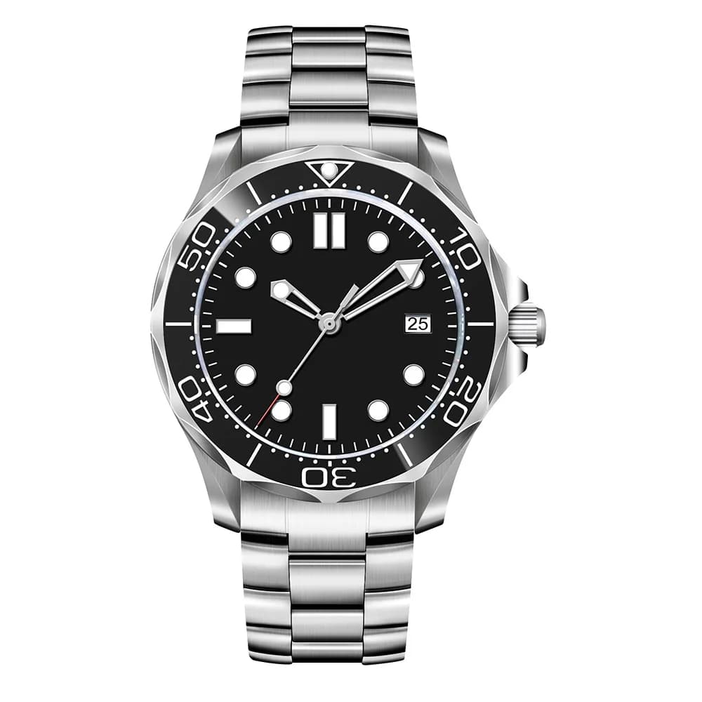 Orologio nh35 con logo personalizzato Orologio da uomo con quadrante sterile in zaffiro da 41 mm Lunetta in ceramica Orologio da polso meccanico automatico luminoso a 10 barre