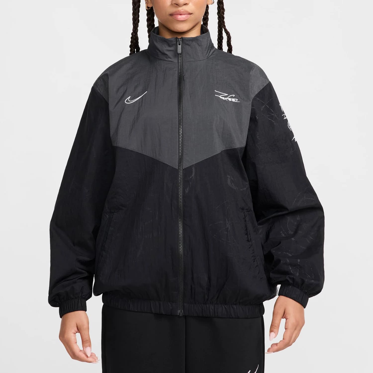 Giacca sportiva con cappuccio allentata da donna nuova autentica Nike 2024 HF6069-010
