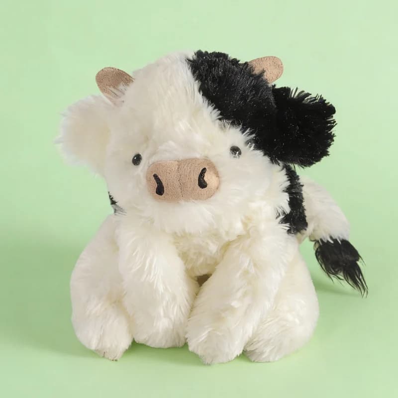 Peluche Mucca Soffice 34cm, Giocattolo Morbido Imbottito, Adorabile Bambola di Peluche a Forma di Bovino, Ottimo Regalo di Compleanno e Decorazione per Bambini e Neonati