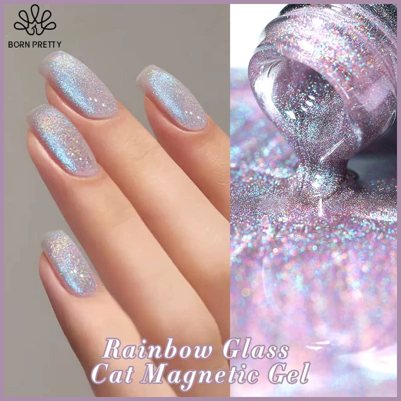 BORN PRETTY Smalto gel magnetico per unghie Super Holos Cat per unghie 10ml Soak Off Smalto gel laser olografico Auroras Glimmer Nails
