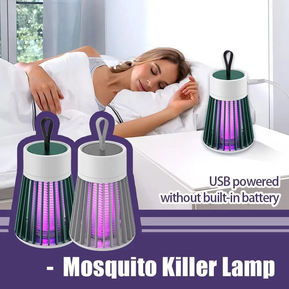 Electric Mosquito Killer Lamp USB Rechargeable Fly Zapper Purple UV Light Insect Trap Wireless Hanging Tent Light For Camping