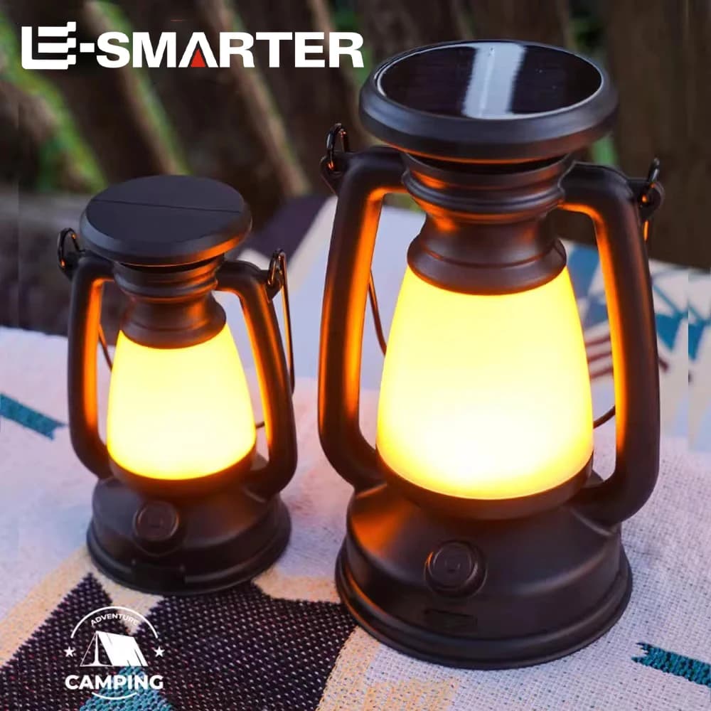 Luce da campeggio ricaricabile USB Lanterne da campeggio portatili Lampada da tenda sospesa 3000-5000K Dimmerazione continua con ricarica solare