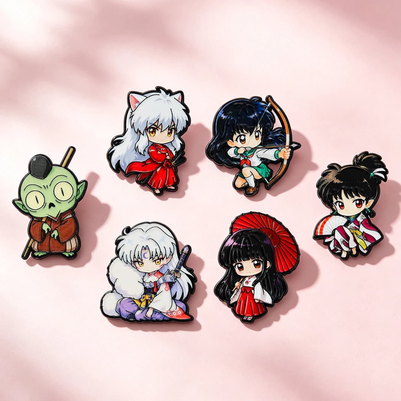 6pcs Character Brooch Pins Cute Q Version Anime Figure Enamel Cosplay Lapel Pins Jewelry