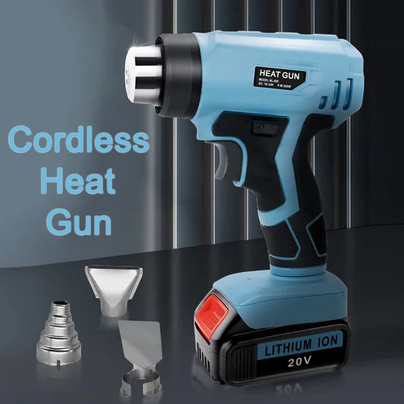 Pistola Termica Portatile a Batteria Li-ion 18V 20V per Makita/Dewalt/Milwaukee/Bosch/Black & Decker, con 4 Ugelli