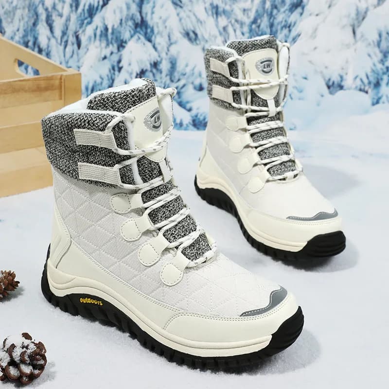 Scarpe sportive invernali da donna, scarpe da sci calde, stivali da neve da campeggio alti, scarpe da trekking impermeabili e antiscivolo con suola spessa scarponi sci scarpe da donna scarpe trekking donna scarponi sci
