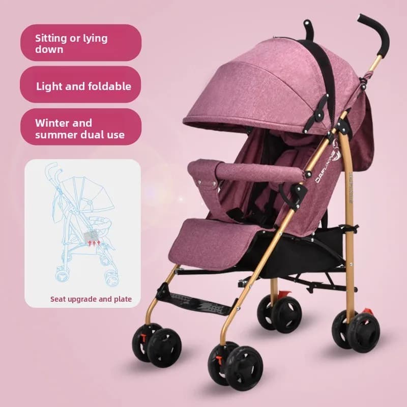 Passeggino - Passeggino pieghevole con ombrellone con sedile reclinabile Design traspirante, compagno di viaggio perfetto per neonati