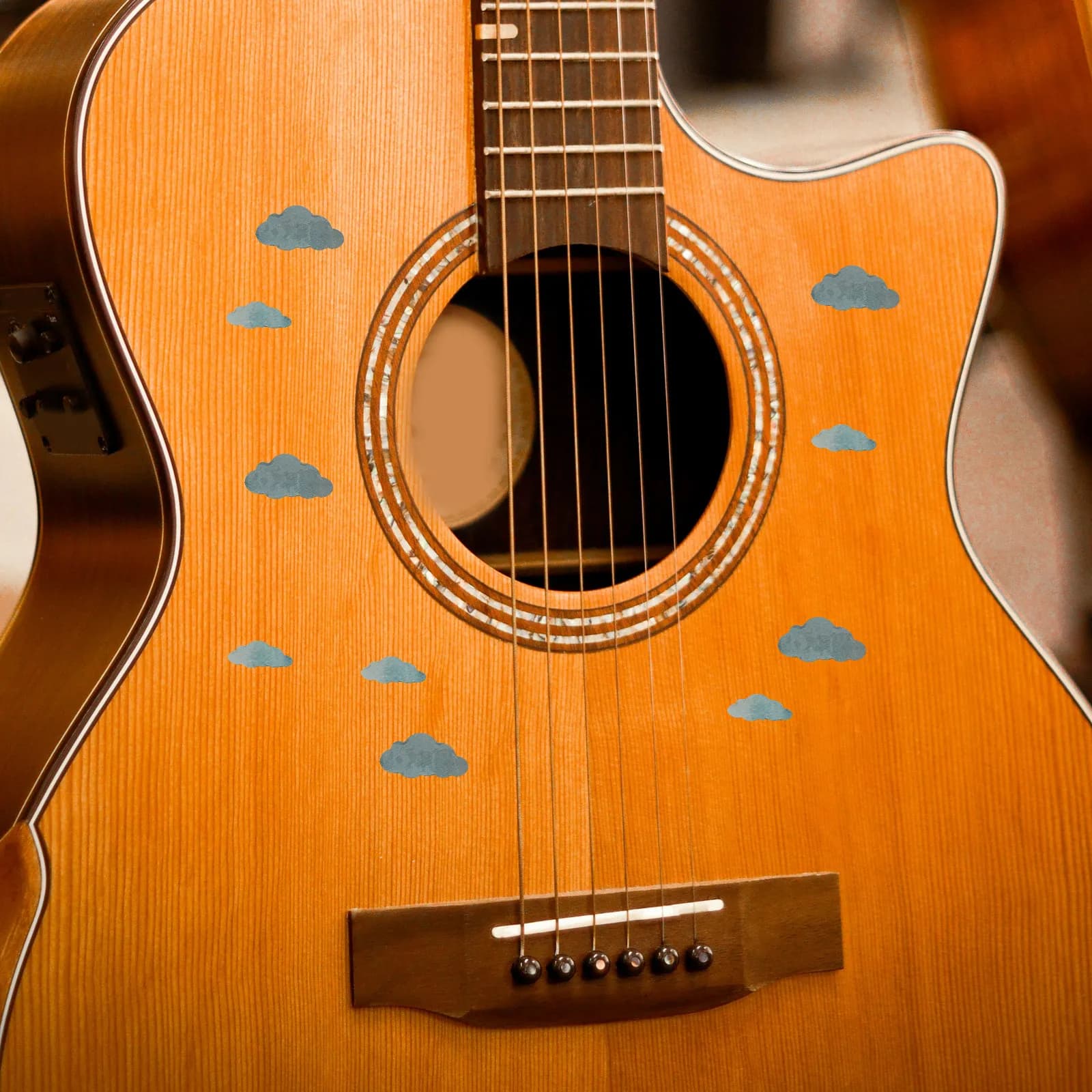 Adesivi per Tastiera di Chitarra in Conchiglia Bianca, Decalcomanie per Tastiera di Chitarra Elettrica, Ukulele, Basso, Decorazioni Fai-da-Te per Strumenti Musicali, Rimovibili