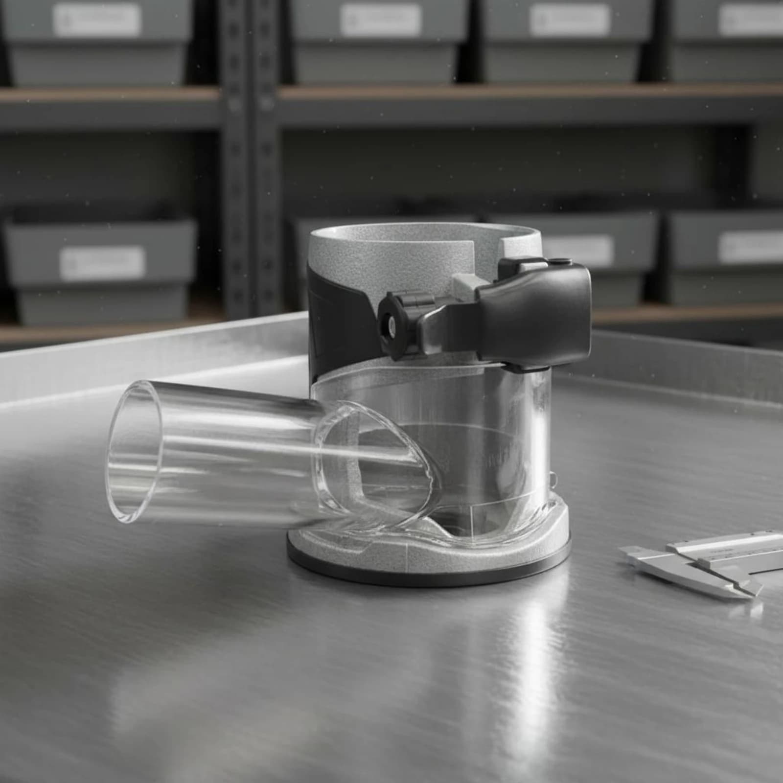 Coperchio Antipolvere Trasparente per Router, Base per Aspirazione Polvere per Fresatrice, Resistente all'Usura, Regolabile per Falegnameria