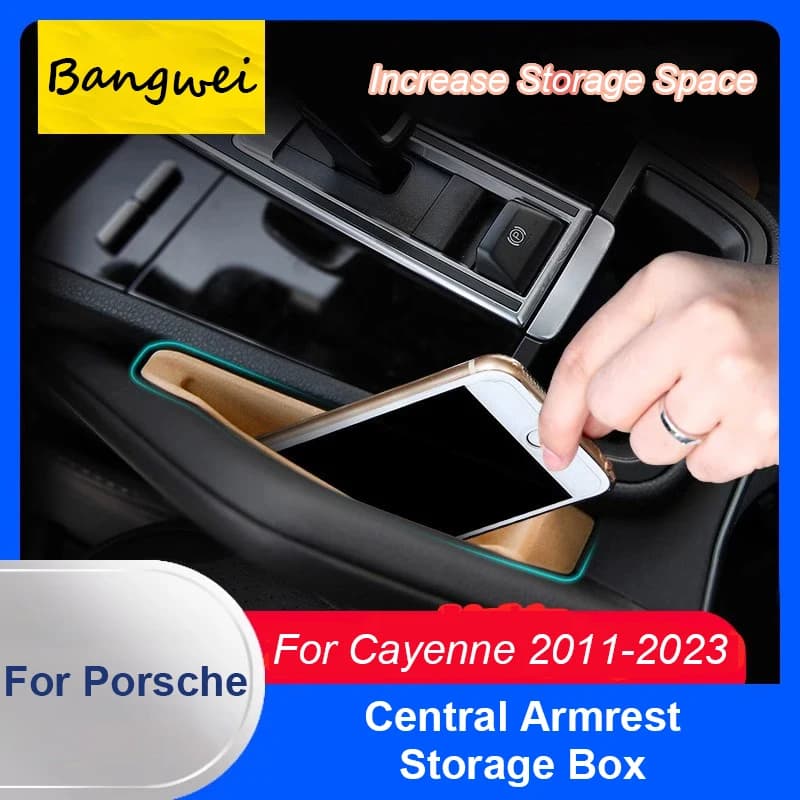 For Porsche Cayenne 2011-2023 Car Center Console Multifunction Armrest Storage Box Container Organizer Tray Holder