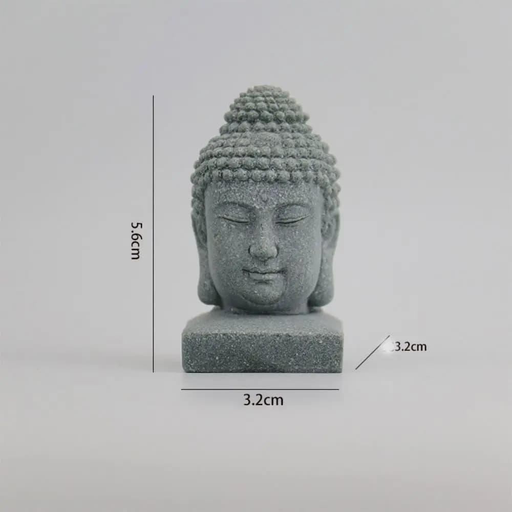 Buddha Reclinato in Arenaria Verde, Figurina Buddista Orientale, Ornamento Zen in Posizione Seduta