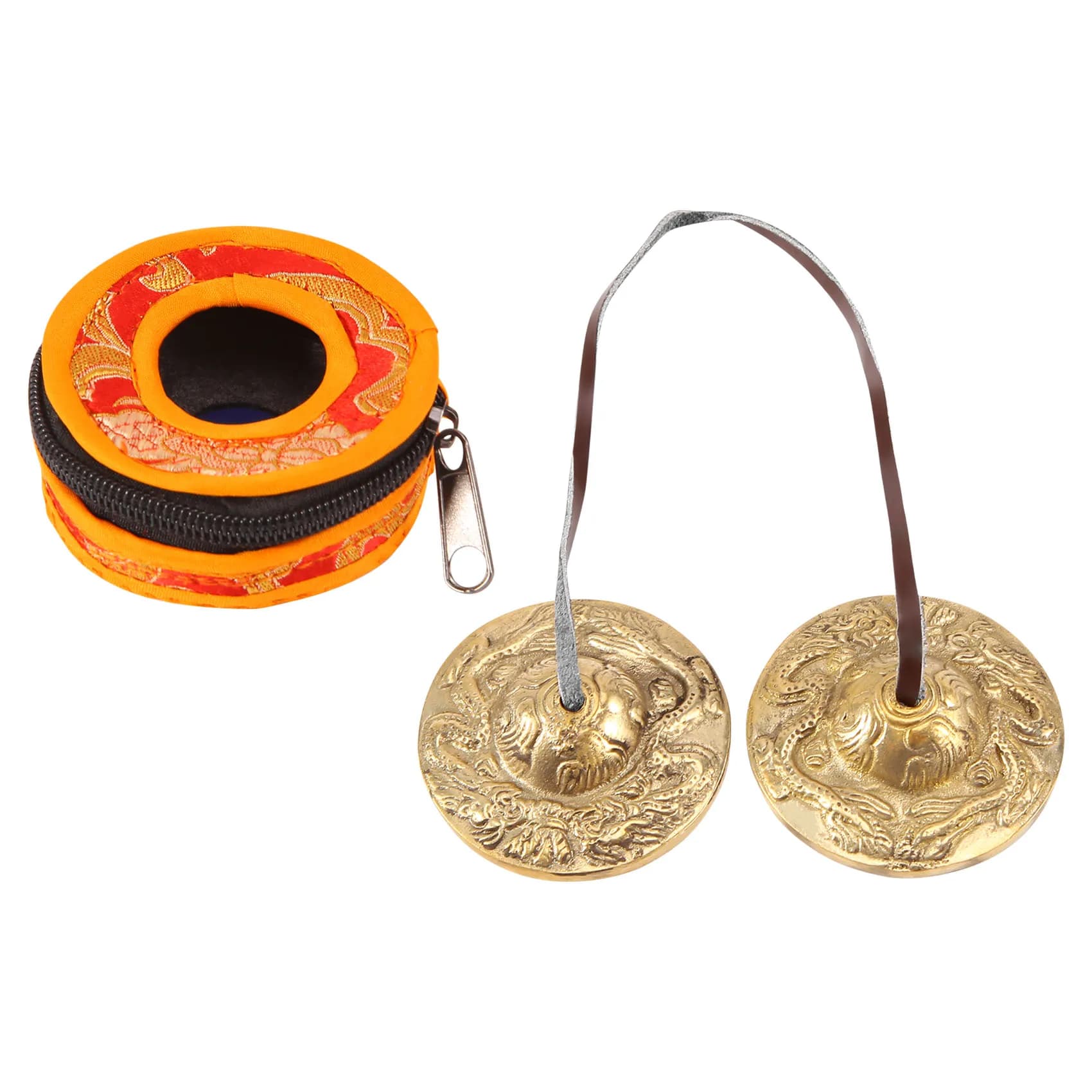 New Yoga Cymbals Brass Cymbal Bell Chimes Tibetan Buddhist Style Tingsha Meditation Yoga Accessory Instrument Cymbals,C