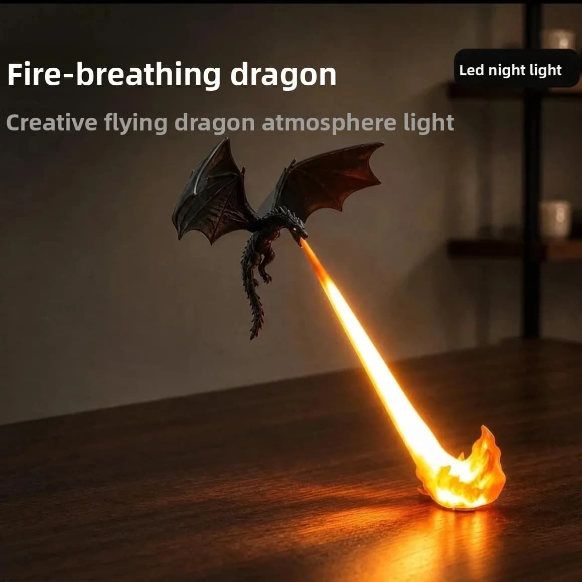 Dracarys Breathing Dragon LED Night Light USB Powered Realistic Dragon Model Desk Decor Birthday Present Gift for Boyfriend