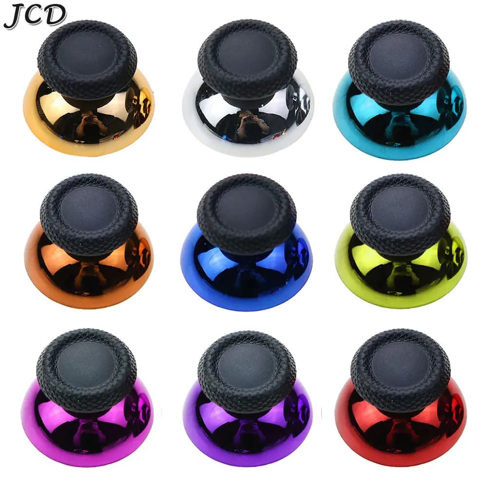 JCD 2PCS 3D Analog Joystick Caps Chrome thumb Stick Grip Cap Button Thumbstick Cover sostituzione per Controller PS5