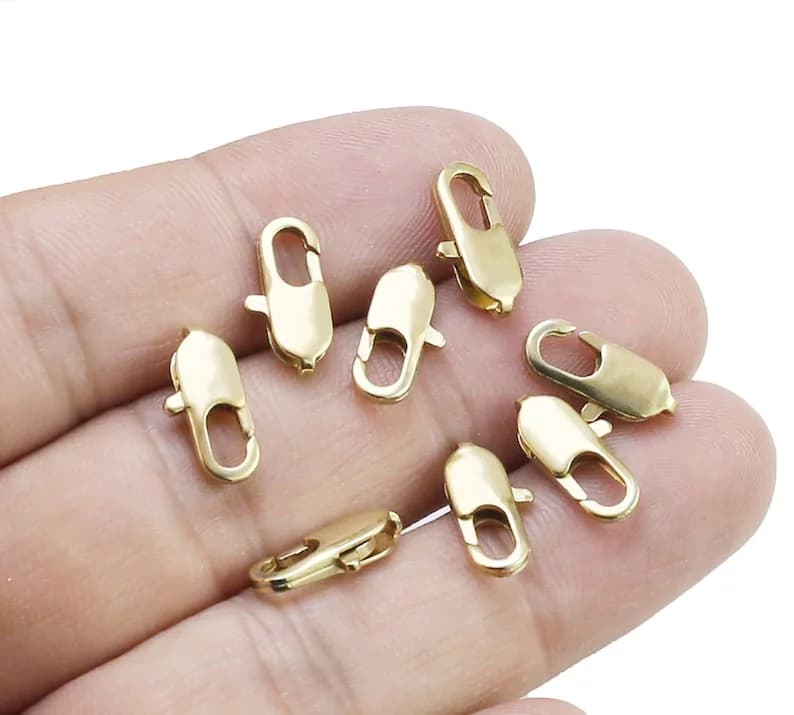 20pcs Brass Lobster Clasp, Raw Brass Claw Clasps, Bracelet Clasp, Chain Connector, Jewelry Making, 10mm 12mm 14mm -R201