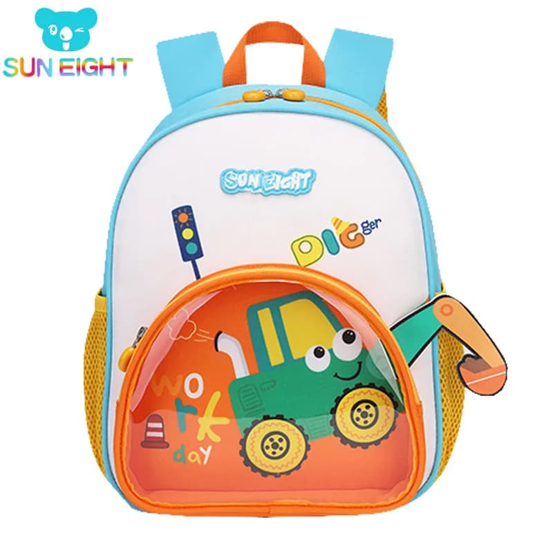 SUN EIGHT Kindergarten Backpack Cartoon Children School Bags 2029 NEW Digger
