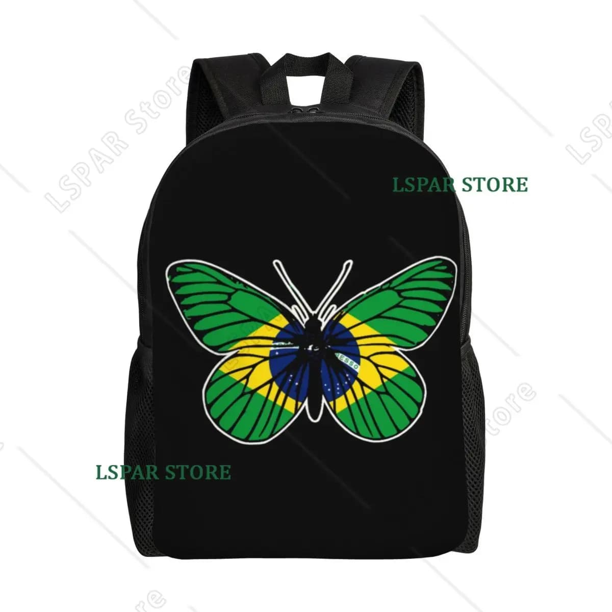 Zaino per laptop personalizzato con bandiera brasiliana, borsa da uomo e donna alla moda per studenti universitari, borse brasiliane