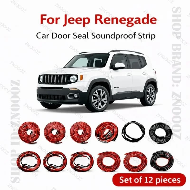 Set di 12 Guarnizioni per Portiere Auto Jeep Renegade, Striscia in Gomma a Doppio Strato Insonorizzante, Antipolvere e Impermeabile