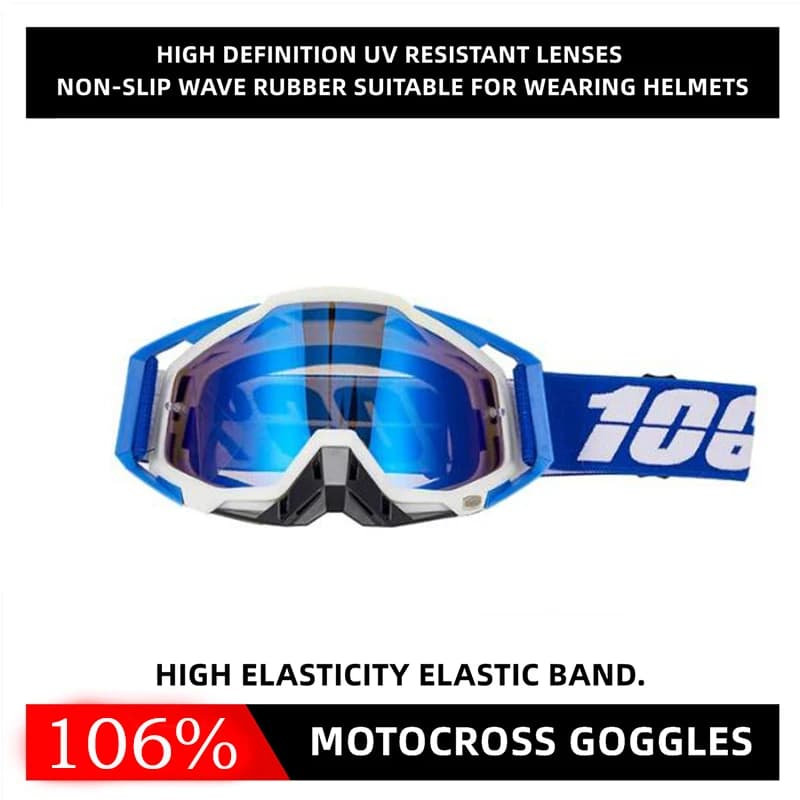 100 lunettes tout-terrain lunettes de Motocross lunettes de soleil moto homme vtt ATV masque coupe-vent Protezione sci cyclisme