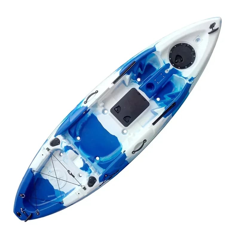 Kayak da pesca con pedale per barca in plastica per persona singola con pagaia