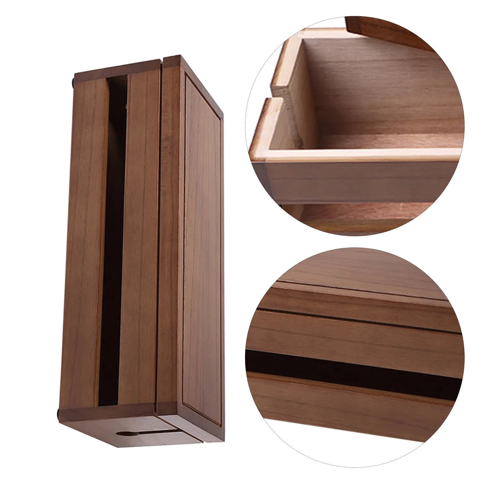1 Pezzo Scatola Portacavi in Legno con Coperchio Rimovibile, Organizzatore per Prese Elettriche e Cavi, Contenitore per Multipresa