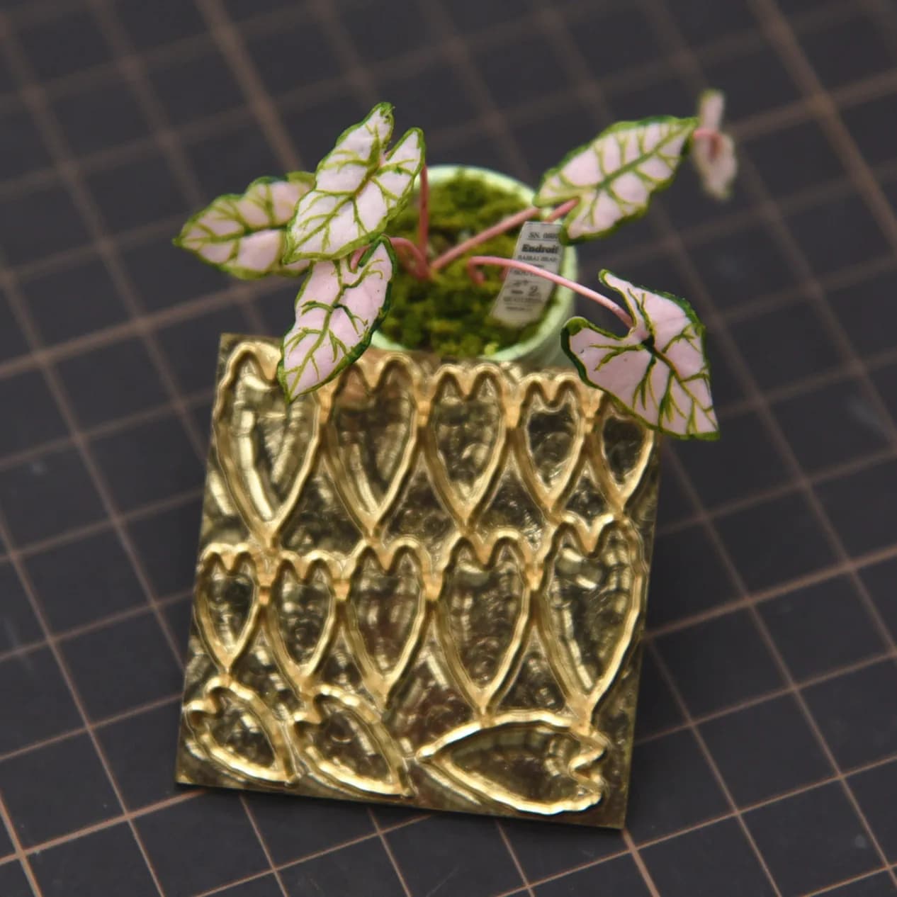 Stampo da taglio per piante verdi tropicali Arum, argilla polimerica, casa delle bambole, mini stampi da taglio fai da te per fissaggio di piante verdi