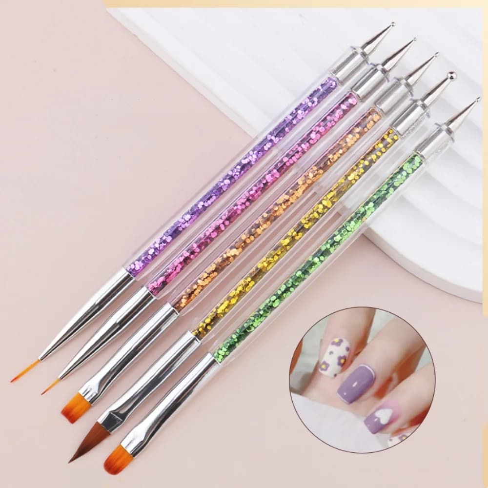 5Pc Unghie Arte Punteggiatura Penna Acrilico Disegno Liner Forniture Pennello Strass Gemme Picker Gel UV Pittura Manicure Accessori Strumenti
