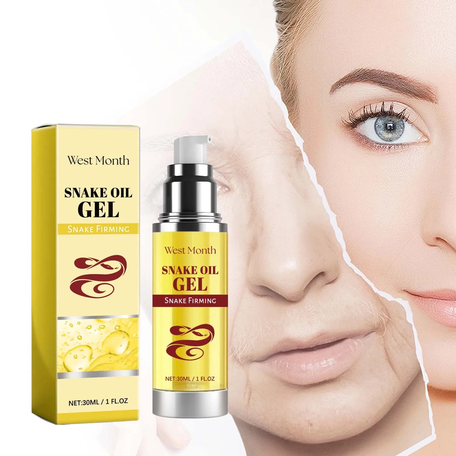 Snake Oil Essence, Dark Yellow Brightening Firming Skin Fading Fine Lines Hydrating Moisturizing Essence