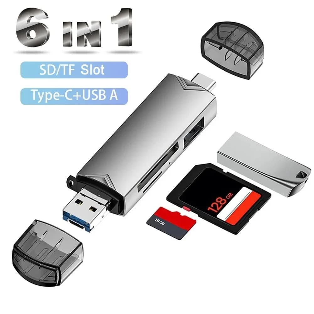 6 in 1 USB3.0 Card Reader SD TF Card Micro USB Flash Drive OTG Converter Adapter Smart Memory Card Reader For Laptop Accessories