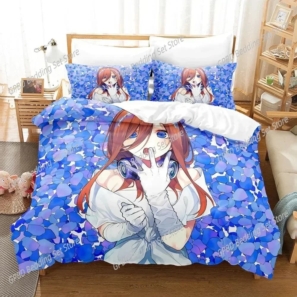 Anime Kawaii Ragazze La Quintessenza Quintuplets 3D NUOVA Copripiumino Federa Set di biancheria da letto Adulto Ragazzo Ragazza Camera da letto Singolo Doppio