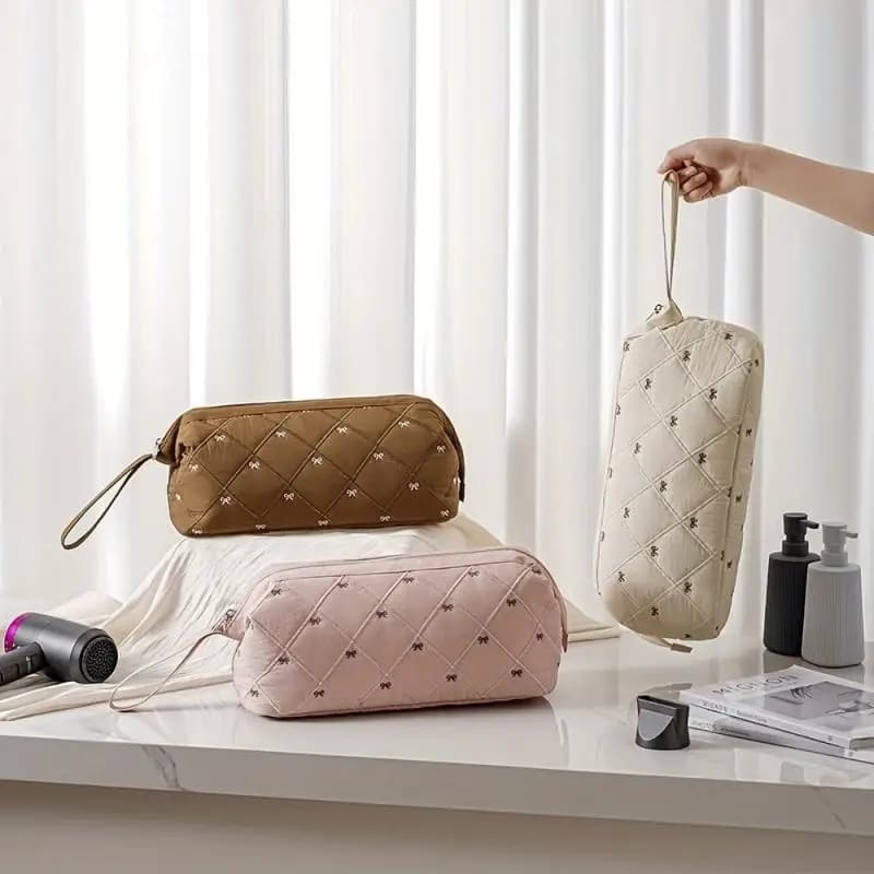 Multifunctional storage bag for hair dryer, travel organizer for curling iron, portable toilet bag for hair styling tools