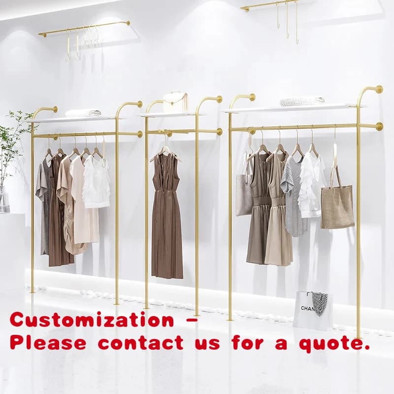 custom.High End Metal Hanger Wall Mounted Retail Store Clothing Rack Floor Mounted Clothes Display Rack