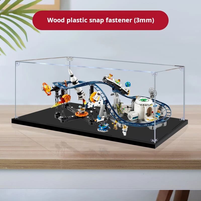 Compatibile con Lego 31142 Space Roller Coaster, Scatola Espositiva in Acrilico, Copertura Trasparente Antipolvere per Conservazione Modelli di Blocchi da Costruzione