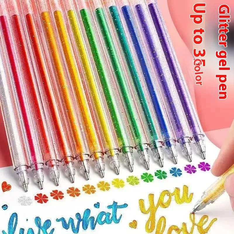 8-48 Color Glitter Gel Pen Set 1.0 mm Metal Glitter Color Ballpoint Pen Books Card stock Diary Drawing Marking Coloring DIY Art