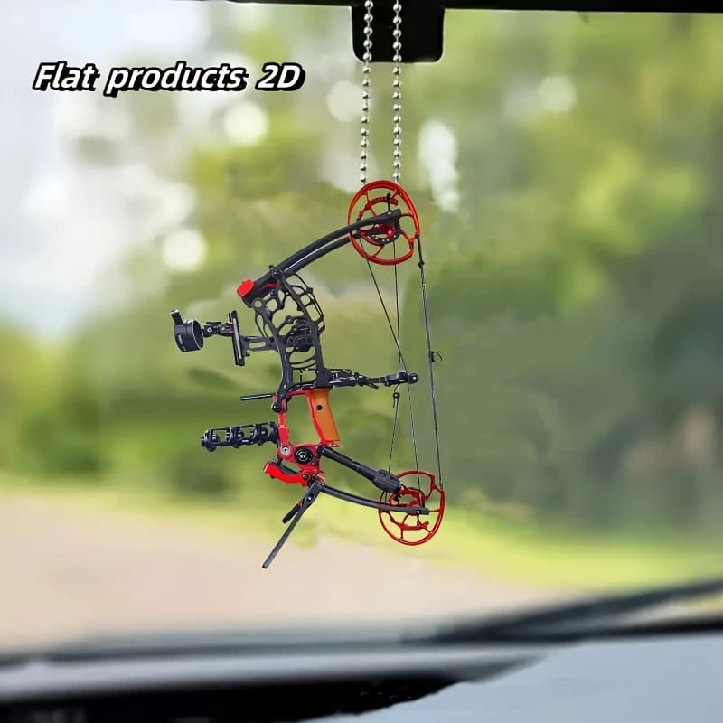 Ciondolo con fiocco e freccia in composito acrilico da 1 pezzo, portachiavi 2D multifunzionale, decorazione per auto, decorazione per borsa