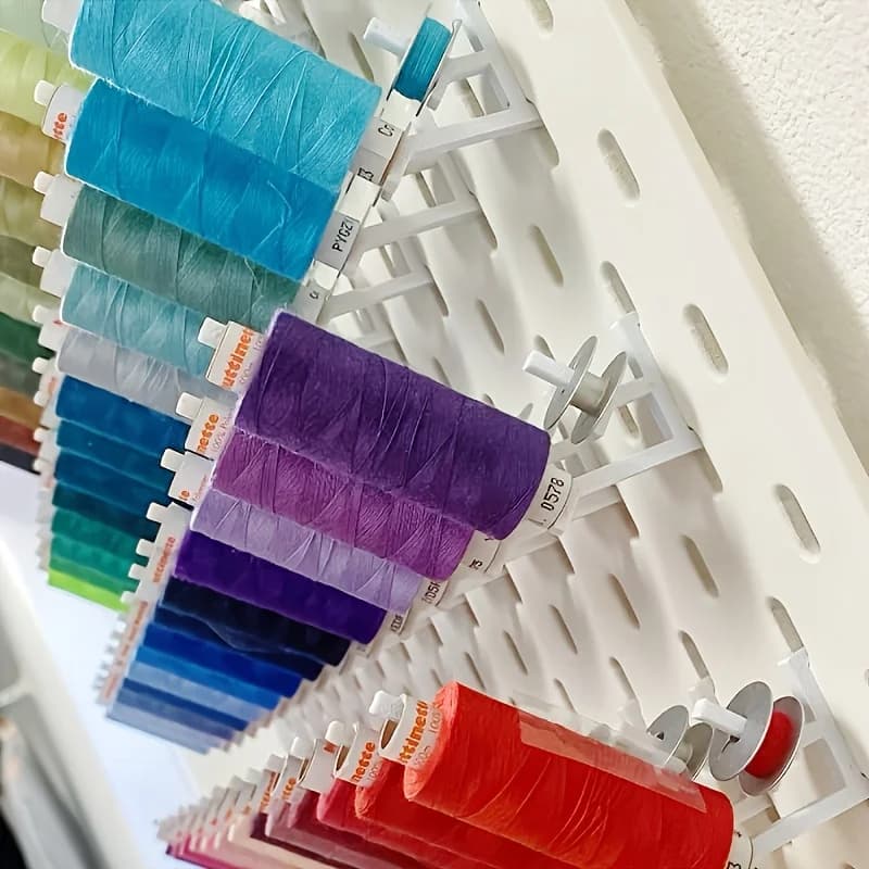 Sewing Thread Spool Storage Hook, Multifunctional Pegboard Yarn Organizer, Fits 5mm Pegboard for Embroidery Craft Workshop