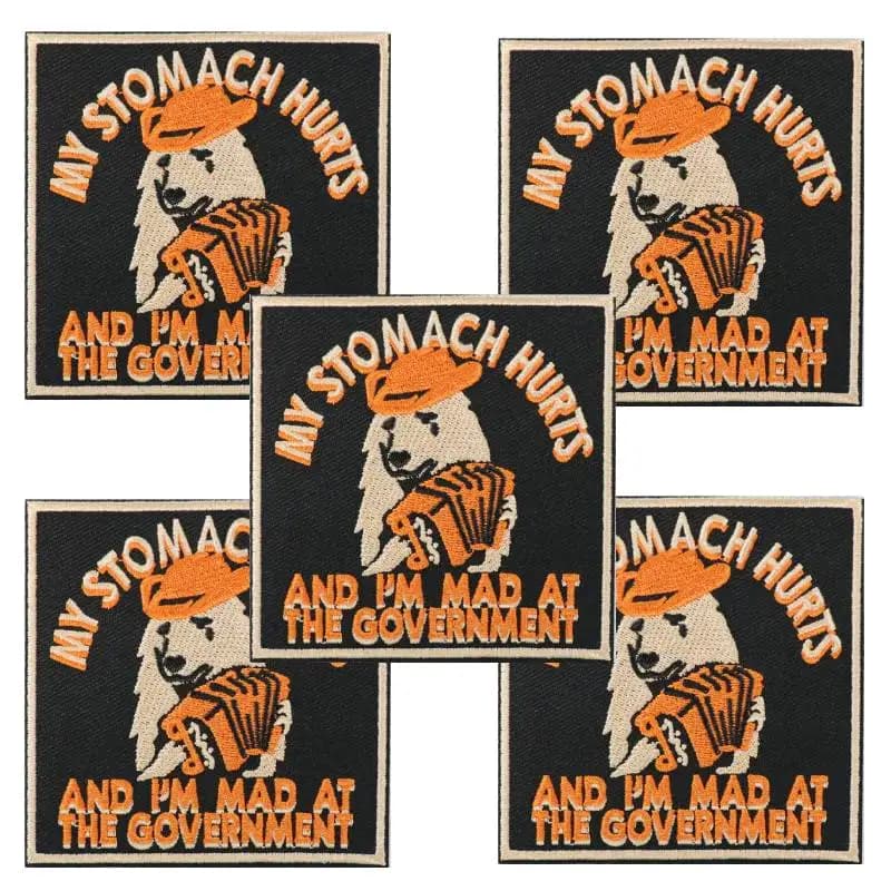 Set di 5 divertenti toppe termoadesive con lupo e orso, applicazioni ricamate con animali - Decorazione fai da te facile per abbigliamento, cappelli, cappotti, zaini e altri accessori