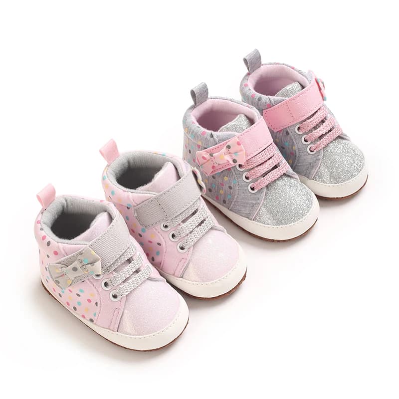 Spring and Autumn New Cute Sweet Colorful Polka Dot Cloth Shoes for Female Babies Comfortable Soft soled Sneakers