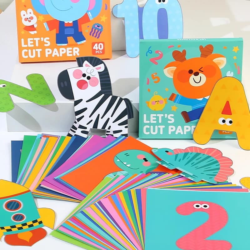 Giocattoli artigianali per bambini Cartone animato Animale Origami Libro da taglio di carta Puzzle tagliato di carta per bambini Giocattoli educativi per l'apprendimento precoce Regali