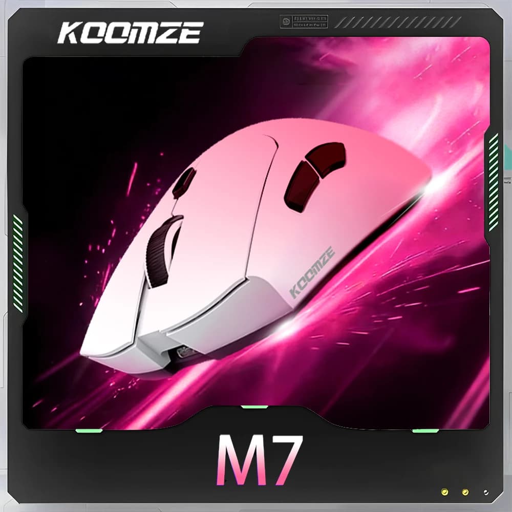 KOOMZE M7 Wireless Mouse PAW3311 500mAh Long-range Battery Life Ightweight 3-mode Office Gaming Mouse Custom PC Accessories Gift