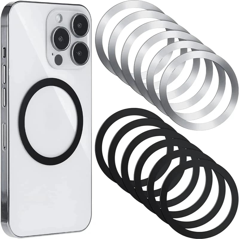 5/10/15/20 Pezzi Anelli Magnetici in Metallo Adesivi per Caricabatterie Wireless, Supporto Magnetico per Auto, Foglio di Ferro per iPhone