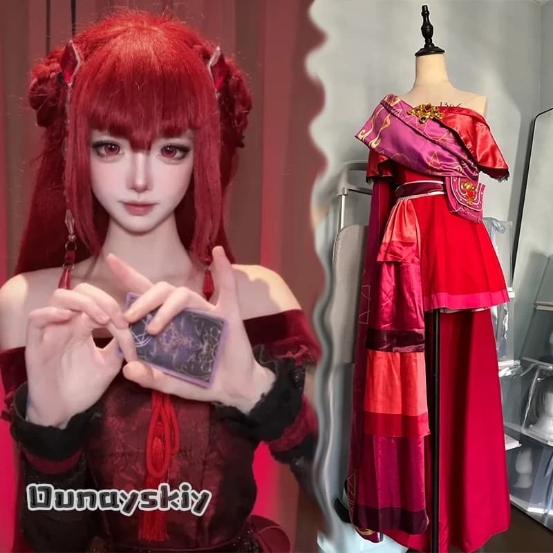 Yumekiri@aBc Zina Anime Cosplay Costume Female Adult Red Lady Dress Full Set Princess Transformation and Magic Styles Woman