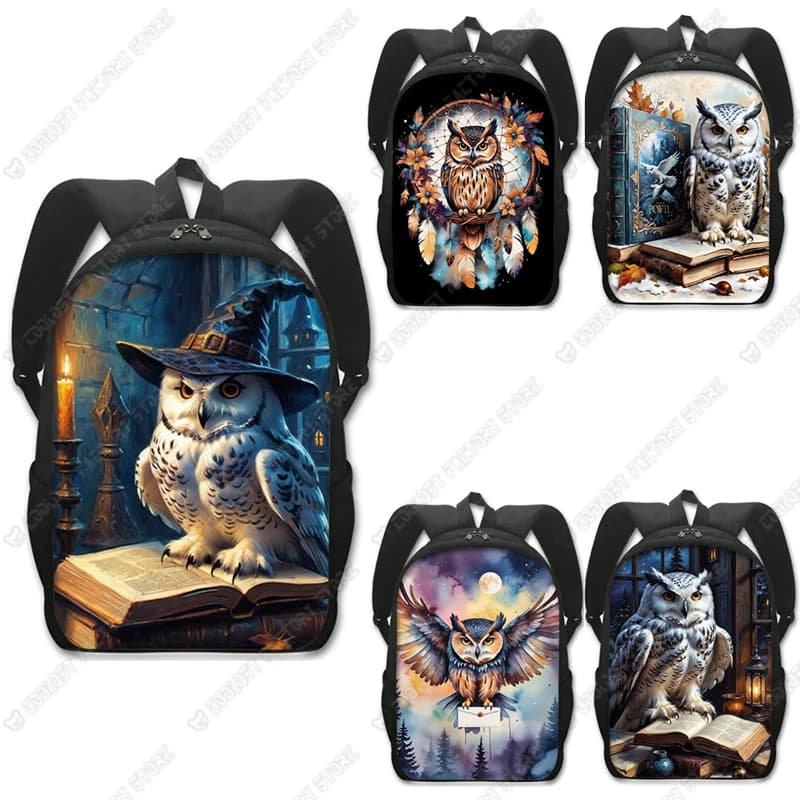 Fantasy Owl Magic Book Dreamcatcher Backpack Young Women Men Daypack Large Capacity Rucksack for Travel School Bags for Teens