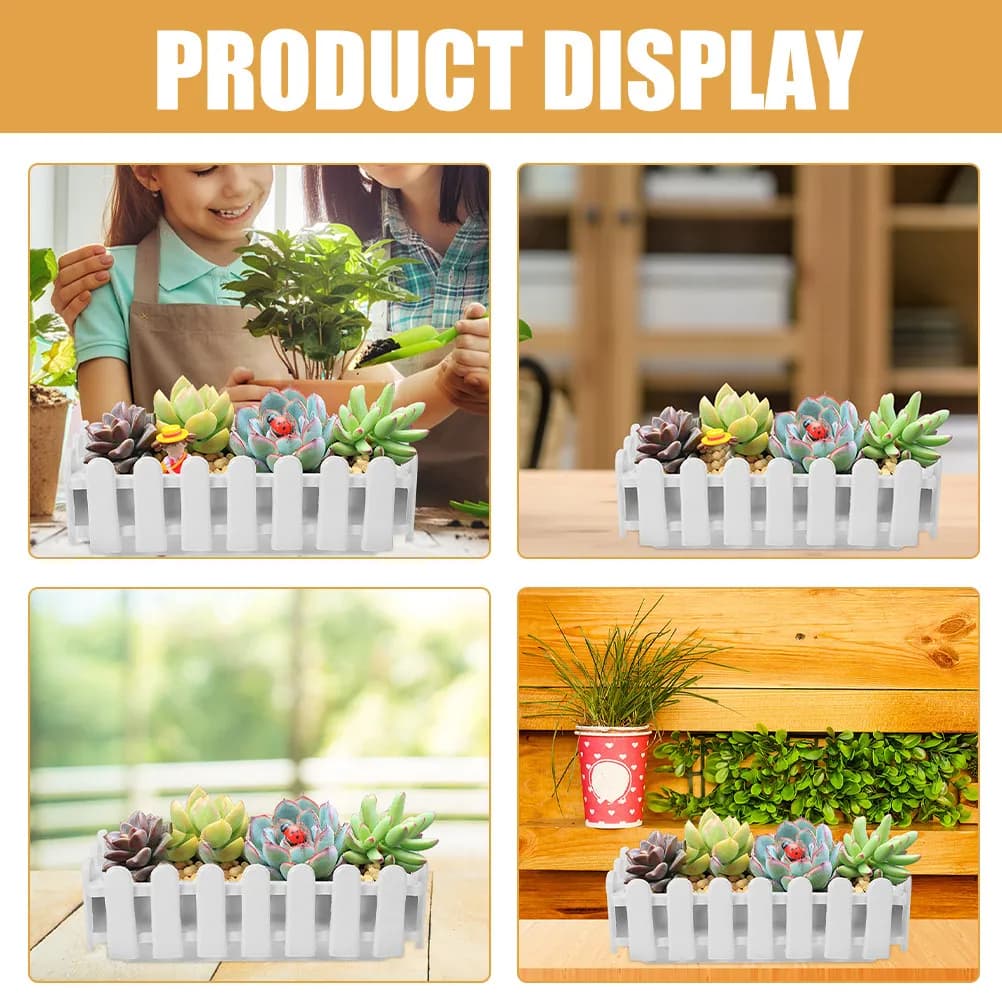 Balcony Fence Shaped Flowerpot Window Planter Box Decorative Plastic Pot for Vegetable Garden Outdoor Plants Window Box