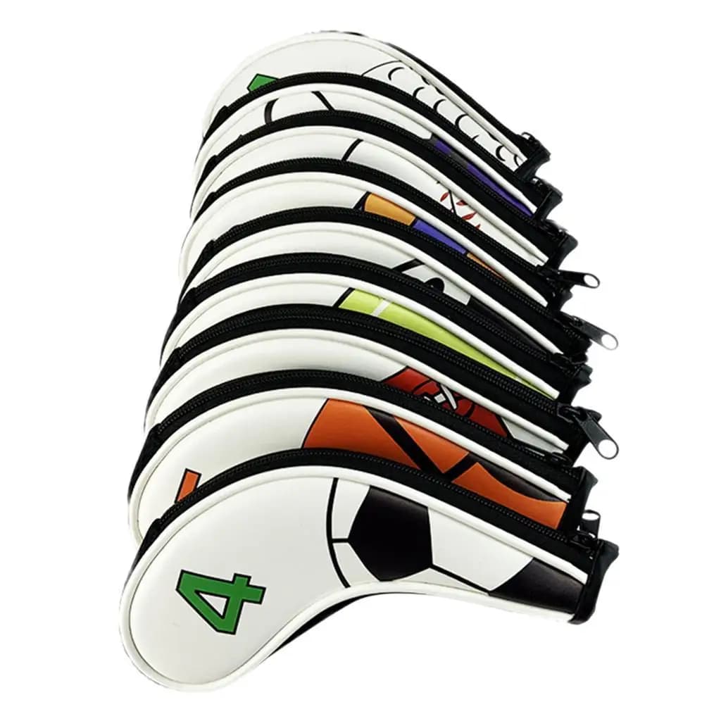 9 pz/pacco Zipper Golf Iron Covers Set Waterproof Golf Club Irons Head Cover Golf Putter Protect Sleeve Glove Boots